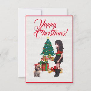 Tzu Chih Cute Avec Carte Fille Xmas