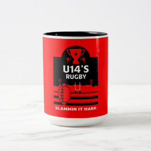 U14 Junior Rugby Spieler Zweifarbige Tasse
