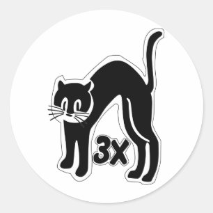 u48 Katzen mal 3 Runder Aufkleber