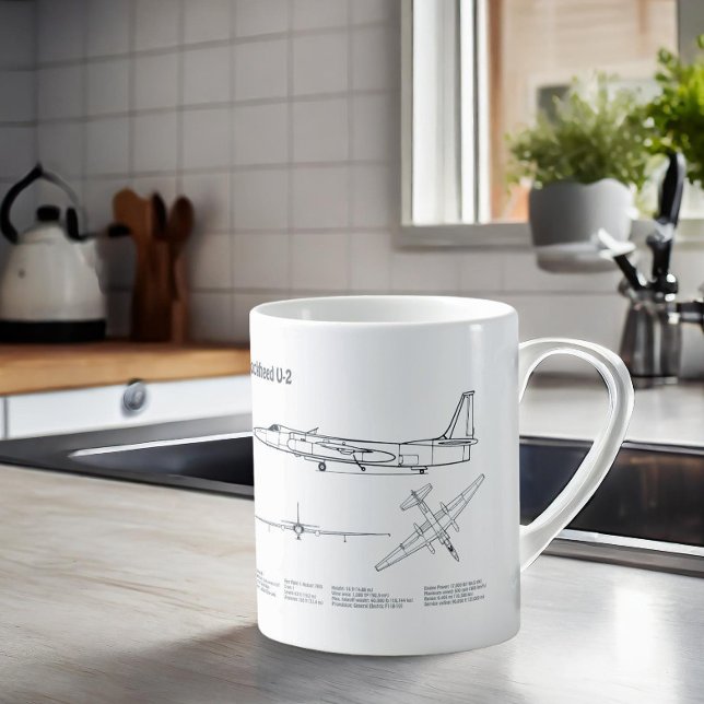 U-2 Dragon Lady - Airplane Blueprint Plans BD Kaffeetasse (Von Creator hochgeladen)