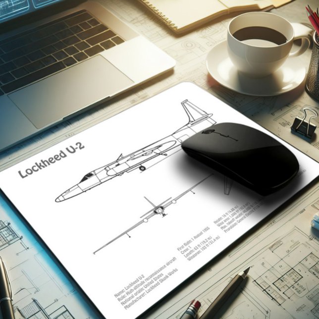 U-2 Dragon Lady - Airplane Blueprint Plans BD Mousepad (Von Creator hochgeladen)