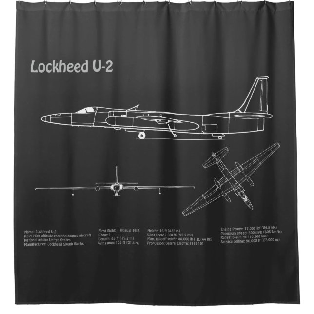 U-2 Dragon Lady - Flugzeugkonzepte PD Duschvorhang (Vorderseite)