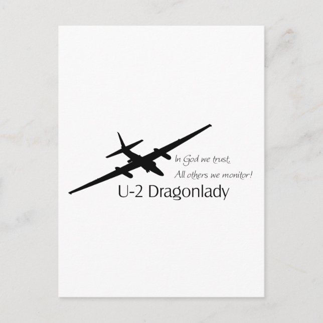 U-2 In Gott vertrauen wir, alle anderen überwachen Postkarte (Vorderseite)