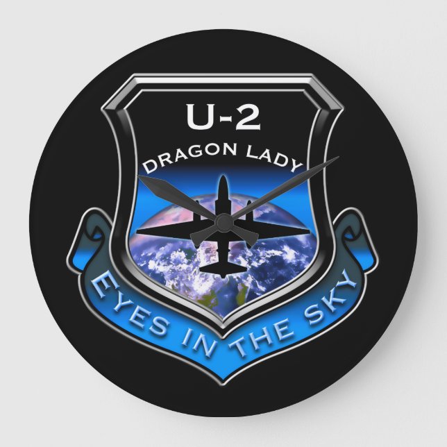 U-2-Spionage-Flugzeug Große Wanduhr (Vorderseite)