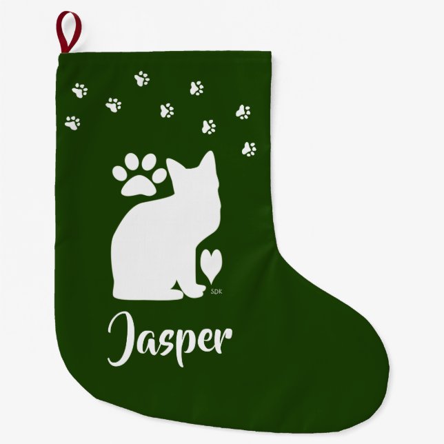 U-Auswahl FarbeName-Katzen-Strumpf Großer Weihnachtsstrumpf (Vorderseite)