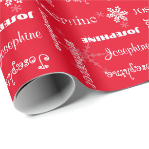 U-Auswahl-Farbpersonalisierte weiße Schneeflocken Geschenkpapier