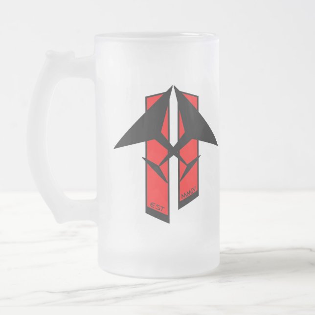 U.B.B. Mattierte Bier-Tasse Columbus Mattglas Bierglas (Links)