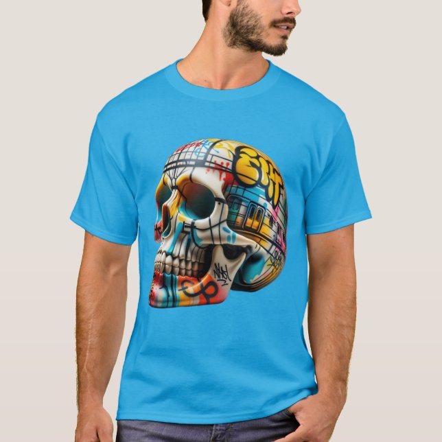 U-Bahn Art Skull T-Shirt (Vorderseite)