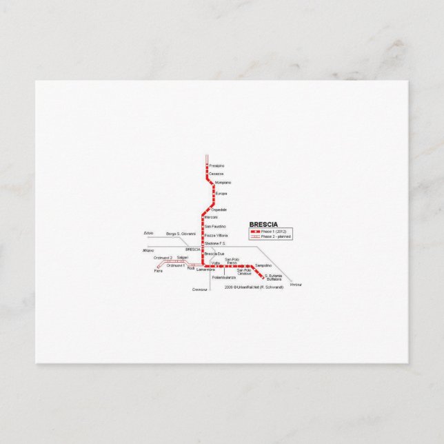 U-Bahn Brescia Postkarte (Vorderseite)