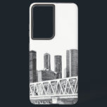 U-Bahn-Brücke Samsung Galaxy Hülle<br><div class="desc">Bleistift zeichnend.О Originalhandgemälde. Künstler von Zolotareva. Schwarz-weißes Monochrome Moderner trendiger Pencilart.</div>