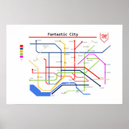 U-Bahn der fantastischen Stadt Poster