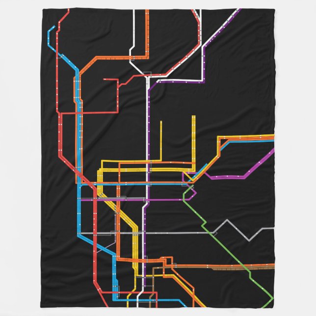 U-Bahn-Karte Fleecedecke (Vorderseite)