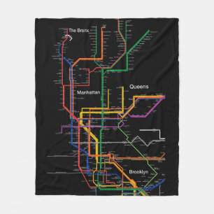 U-Bahn-Karte NY-Stadt Fleecedecke