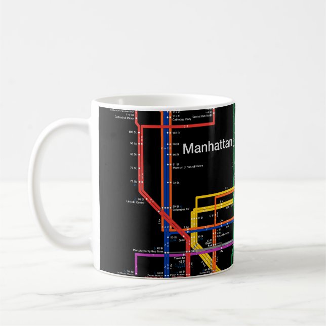 U-Bahn-Karte NY-Stadt Kaffeetasse (Links)