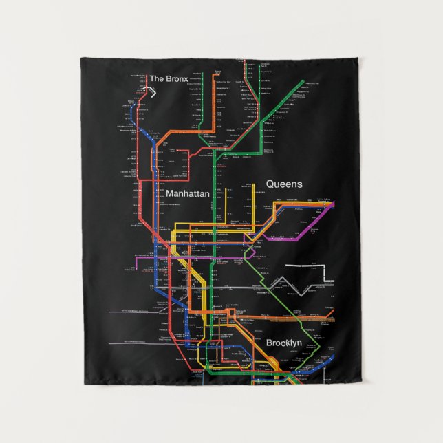 U-Bahn-Karte NY-Stadt Wandteppich (Vorderseite)