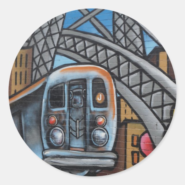 U-Bahn städtische Graffiti-Kunst Runder Aufkleber (Vorderseite)