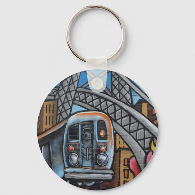 U-Bahn städtische Graffiti-Kunst Schlüsselanhänger (Vorderseite)