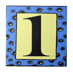 U-Bahn-Tiles, blaue Rahmen-Sterne 1 Fliese