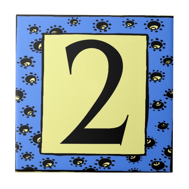 U-Bahn-Tiles, blaue Rahmensterne 2 zwei Fliese (Vorderseite)