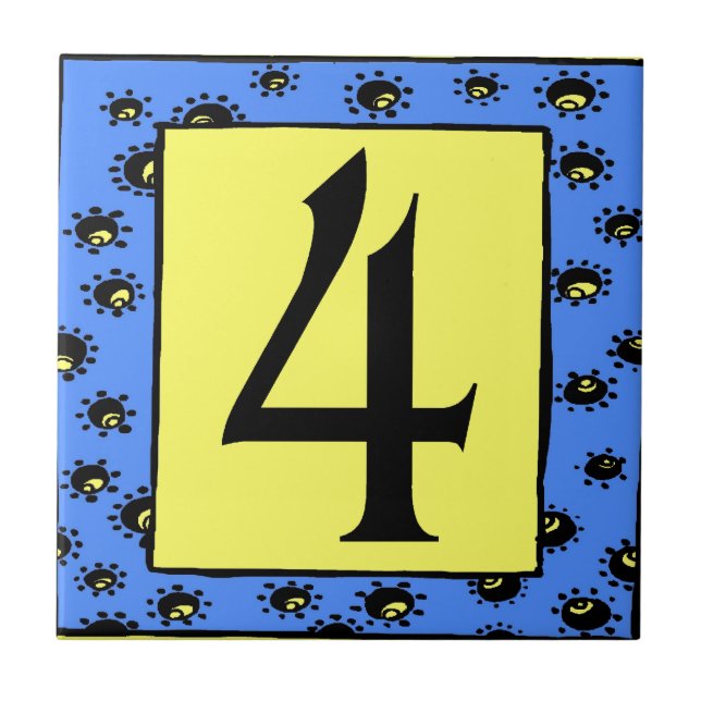 U-Bahn-Tiles, blaue Rahmensterne 4 Vier Fliese (Vorderseite)