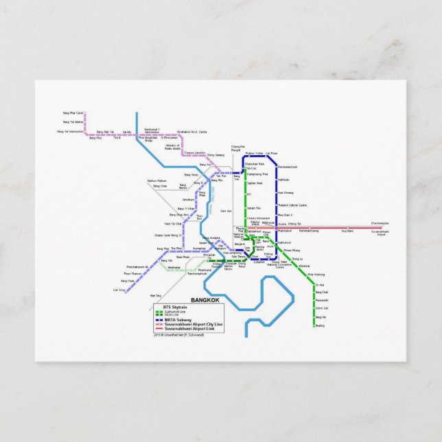 U-Bahn von Bangkok Postkarte (Vorderseite)