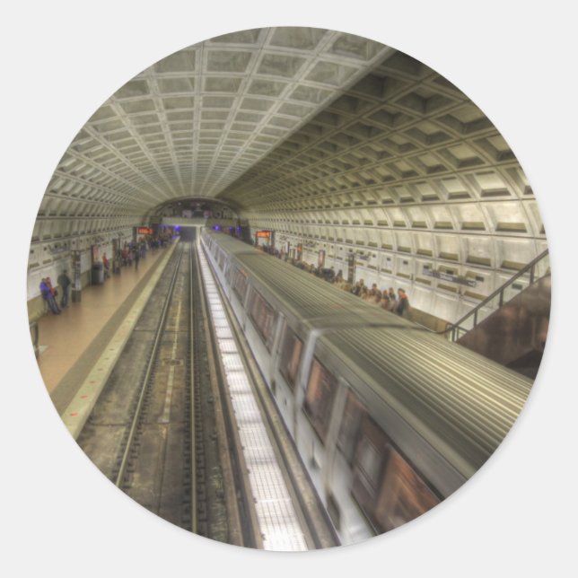 U-Bahnhof Washington DC Runder Aufkleber (Vorderseite)