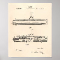 U-Boot 1919 Patent Art Old Peper