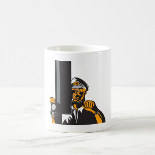 U-Boot-Captain mit Periscope Kaffeetasse
