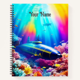 U-Boot im schönen Ozean Notizbuch
