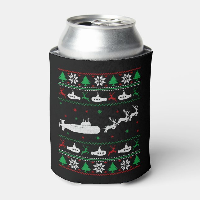U-Boot-Marine Ugly Weihnachtssüßer Dosenkühler (Kanne Vorderseite)