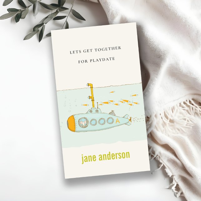 U-Boot-Monogramm-Kid-Playdate-Aufruf Visitenkarte (Von Creator hochgeladen)