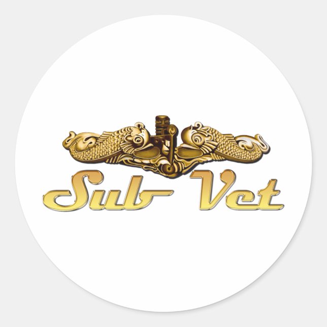 U-Boot-Veteran Runder Aufkleber (Vorderseite)