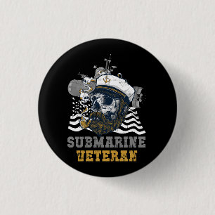 U-Boot-Veteran Skull Captai Button
