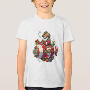 U-Boot-Weihnachtsmann Tri-Blend Shirt