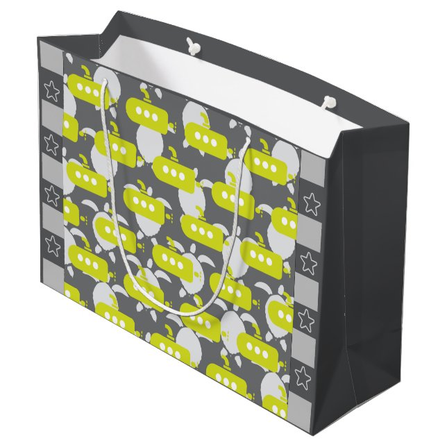U-Boote & Schildkröten Große Geschenktüte (Rückseite Schrägansicht)