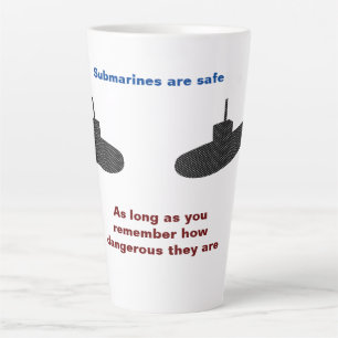 U-Boote sind Sichere Große Latte-Tasse Milchtasse