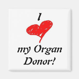 u) Coeur I mon donateur d'organe - aimant carré