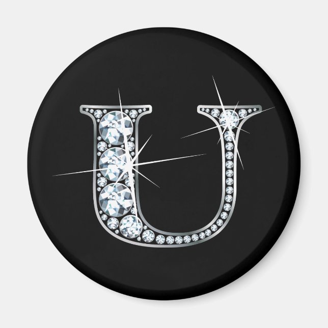 "U" Diamond Bling Magnet (Vorne)