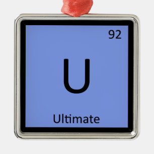 U - Entscheidender Frisbee trägt Chemie-Symbol zu Silbernes Ornament