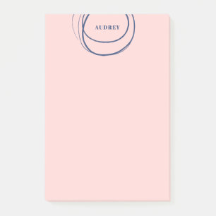 U. erröten blaue Tinten-Kreis - Name Post-it Klebezettel