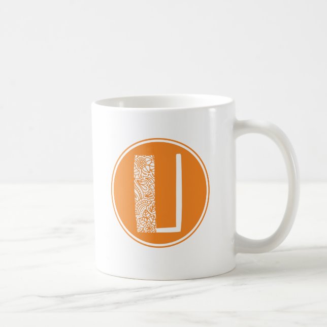 U Initiale florale Monogramm Kaffeetasse (Rechts)
