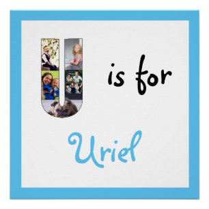 U is for Name Blue Foto Poster