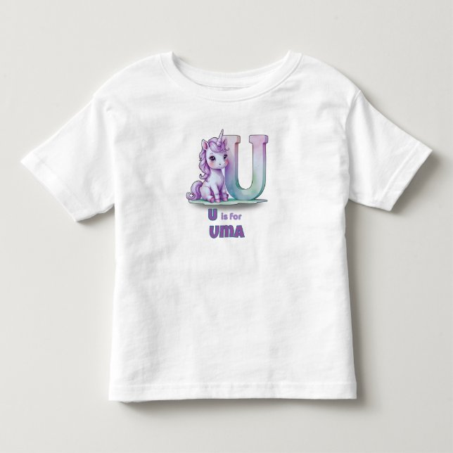 U is for Unicorn – Personalized Toddler T-shirt (Vorderseite)