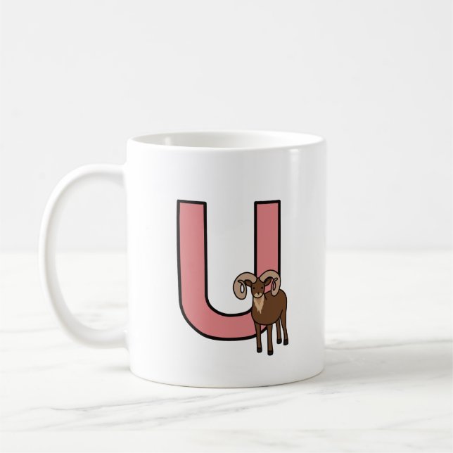 U ist für... Personalisierte Muschel Kaffeetasse (Links)
