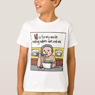 U ist für Udon, Ube und Uni Kids T - Shirt