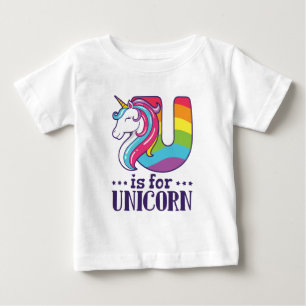 U ist für Unicorn Alphabet Baby T-shirt