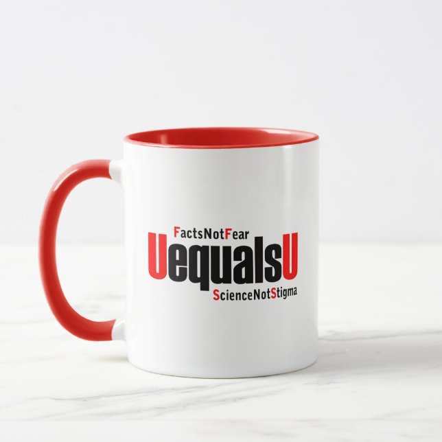U ist gleich U - HIV nicht nachweisbar - Wissensch Tasse (Links)