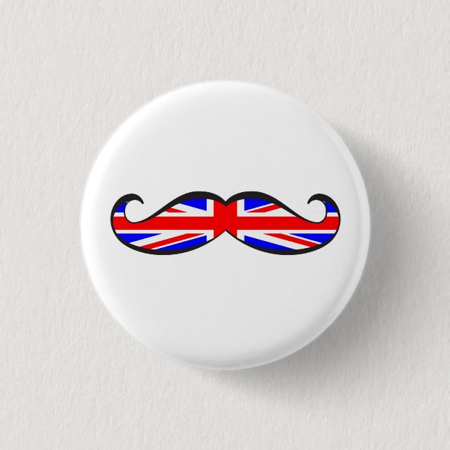 U.K. Flaggen-Schnurrbart Button (Vorderseite)