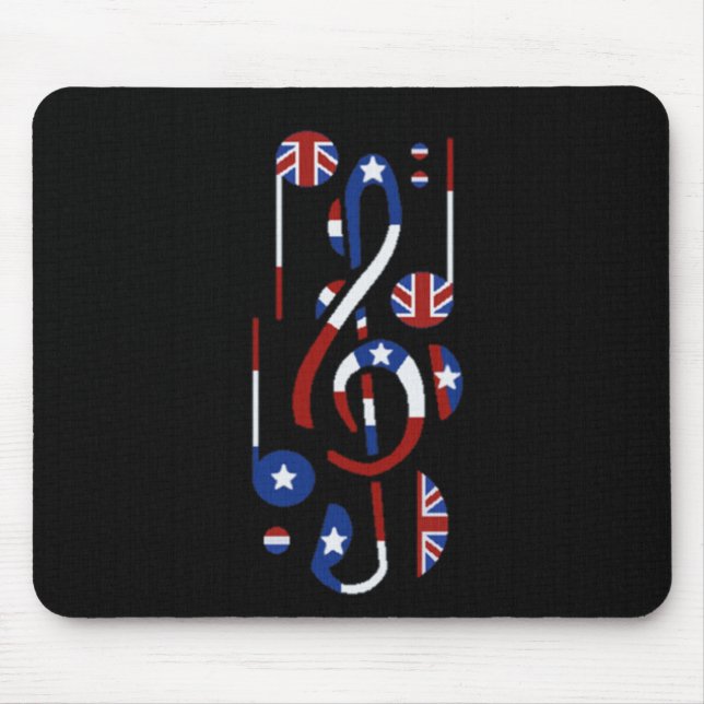 U.K. U. USA-Musiknoten Mousepad (Vorne)