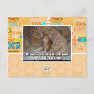 U kann maek das Bett später Postkarte